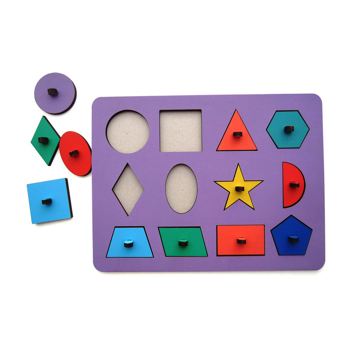 Laser Cut Wooden Peg Puzzle Toy For Montessori Kids Free Vector