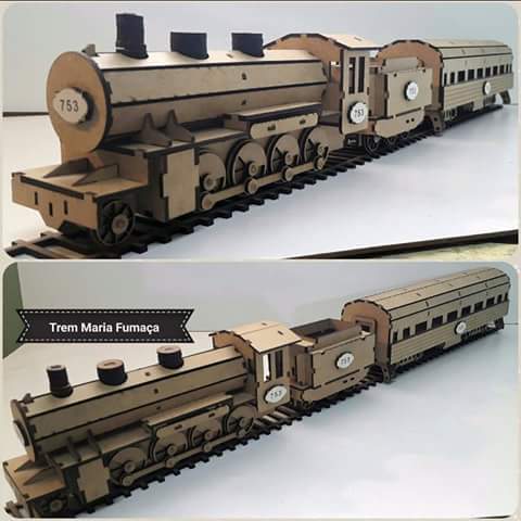 Locomotiva Taglio laser puzzle 3d