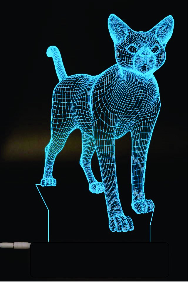 مدل وکتور لامپ سه بعدی گربه