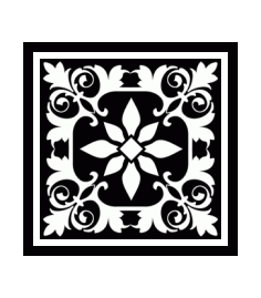 Decorative Square Ornament Tile Art DXF File