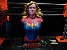 Captain Marvel Bust 3D Printer Model