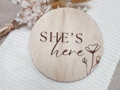 Laser Cut Custom Engraved Baby Birth Announcement Plaque