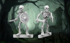 Skeleton Warrior – 28mm Wargames Fantasy Miniature V2 Redux 3D Printer Model