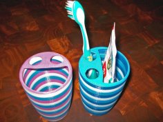 Smiling Toothbrush & Toothpaste Cup 3D Printer Model