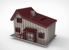 A Wooden House Coin Bank 3D Printer Model