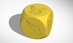 Pikachu Pokemon Dice – D6 Heads Or Tails 3D Printer Model