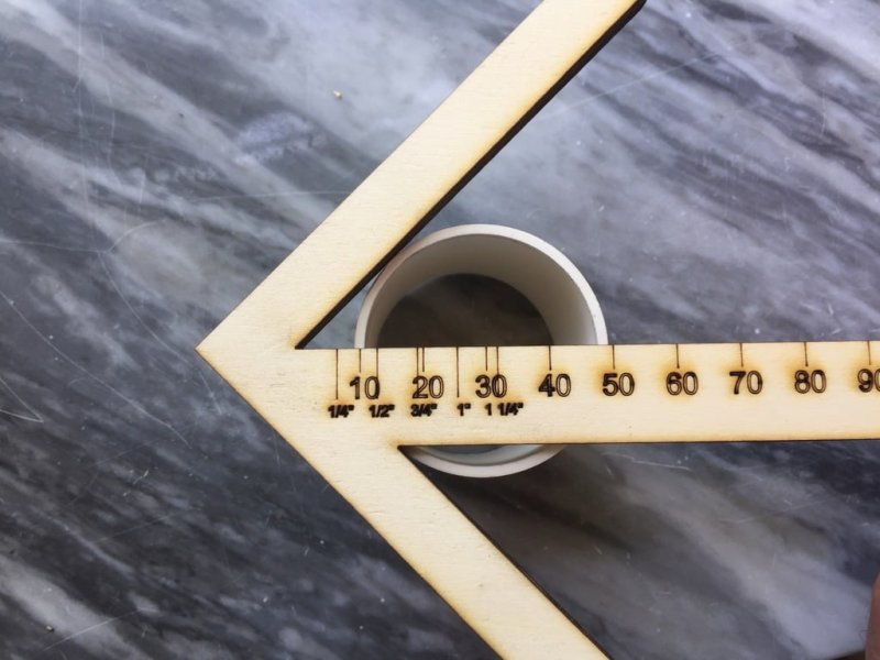 Laser Cut Center-Finder with Ruler 3mm Plywood