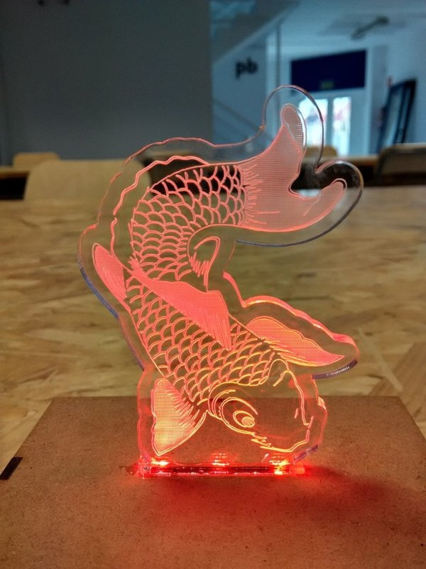 Laser Cut Koi Lamp