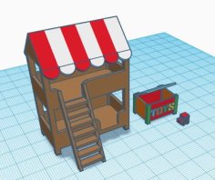 Doll Bedroom (bunk Bed, Toy Box, Toy Car) 3D Printer Model