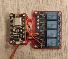 ESP8266 4 Relay Module Mount 3D Printer Model