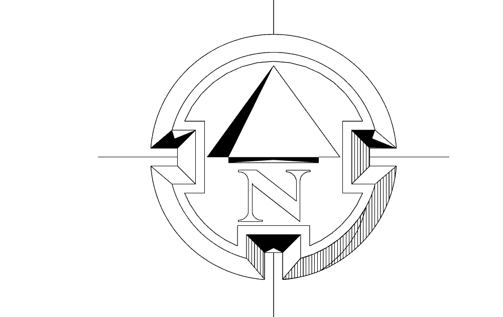 Arquivo dxf redondo do símbolo da seta do norte
