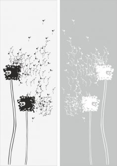 蒲公英剪贴画抽象花卉喷砂图案
