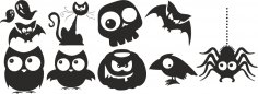Vecteurs de silhouette d'Halloween
