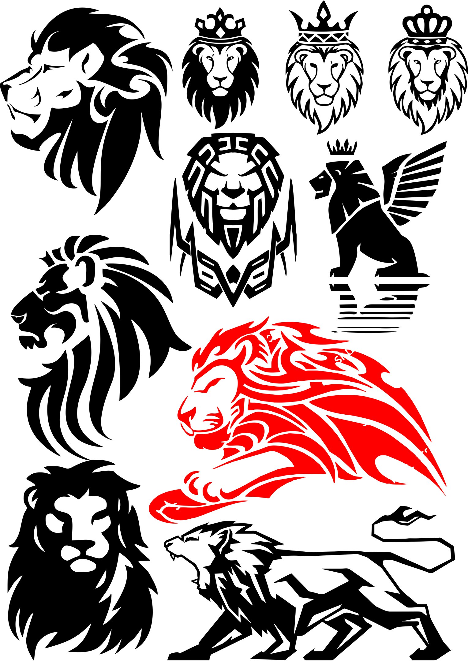 Download Lion Vector Set Free Vector cdr Download - 3axis.co