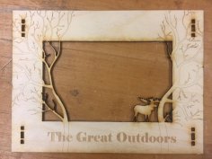 Laser Cut  Forest Frame W/ Moose