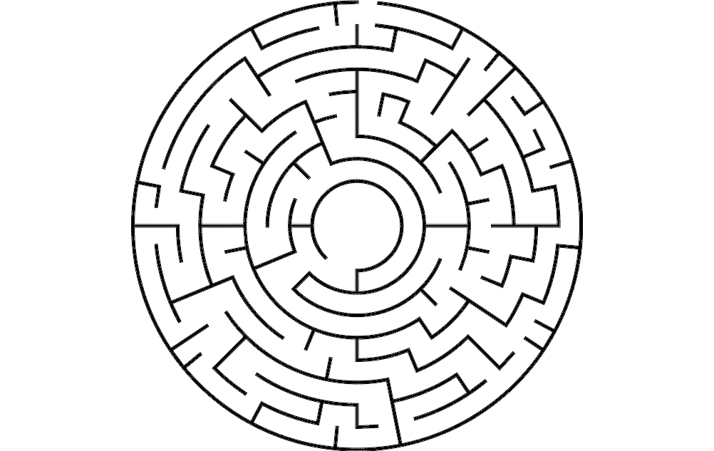 Fichier dxf de labyrinthe circulaire