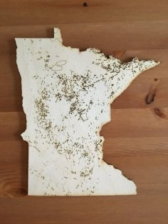 Laser Cut Minnesota Lakes Map