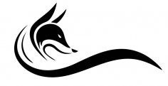 Logo tête de renard noir