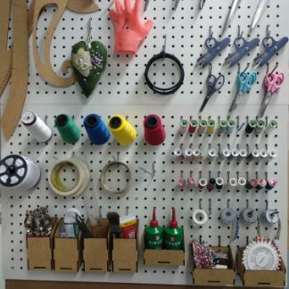 Laser Cut Sewing Pegboard Containers Accessories Hooks DXF File