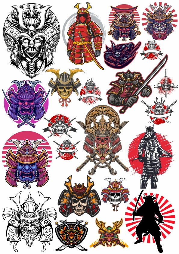 Samurai Vectors Set Free Vector cdr Download - 3axis.co