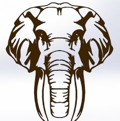 قطع الليزر نقش ديكور الفيل