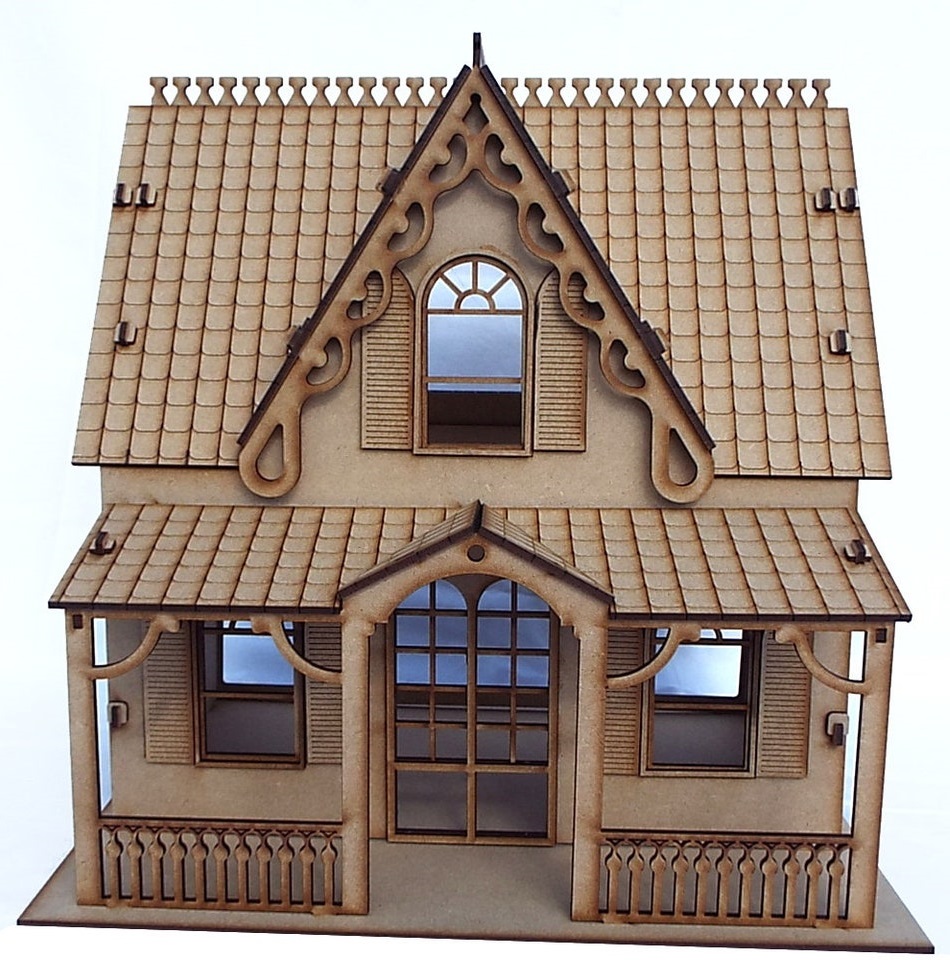 Laserowo wycinany drewniany domek dla lalek American Girl