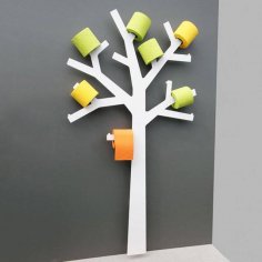Лазерная резка дерева Настенный декор Держатель рулона туалетной бумаги
