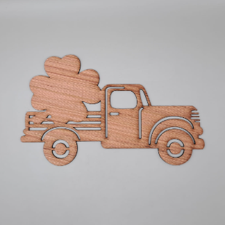 Laser Cut Unfinished Wood Farmhouse Truck Cutout Free Vector