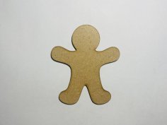 Laser Cut Wooden Gingerbread Man Shape For Crafts Free Vector