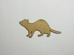 Laser Cut Unfinished Ferret Shape Wood Cutout Free Vector