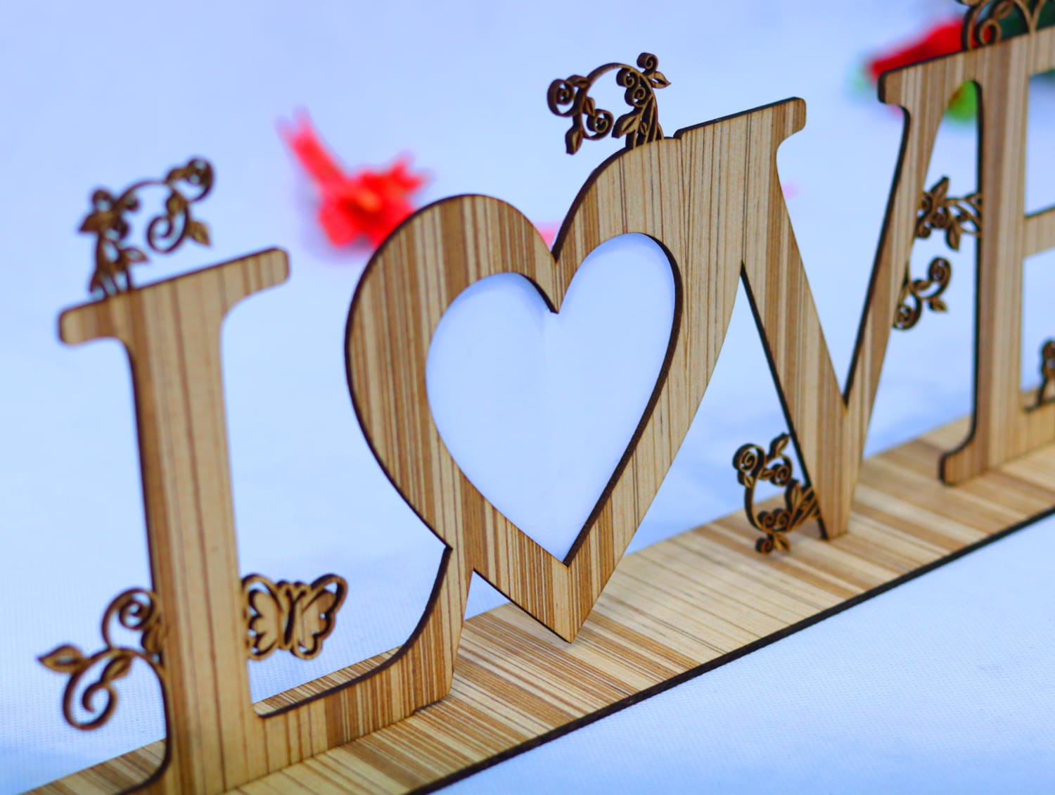 Laser Cut Love Heart Photo Frame 3mm Free Vector