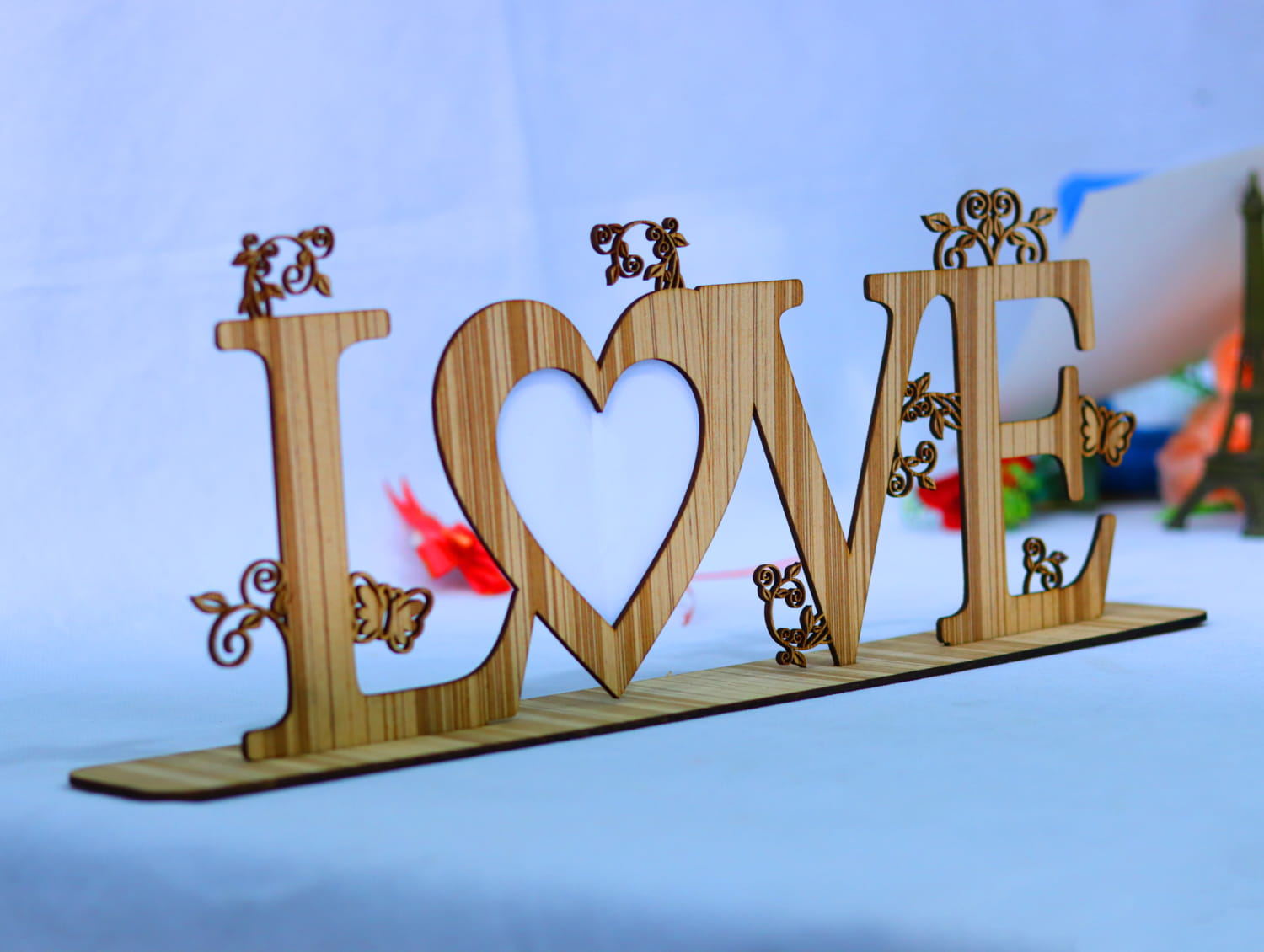 Laser Cut Love Heart Photo Frame 3mm Free Vector