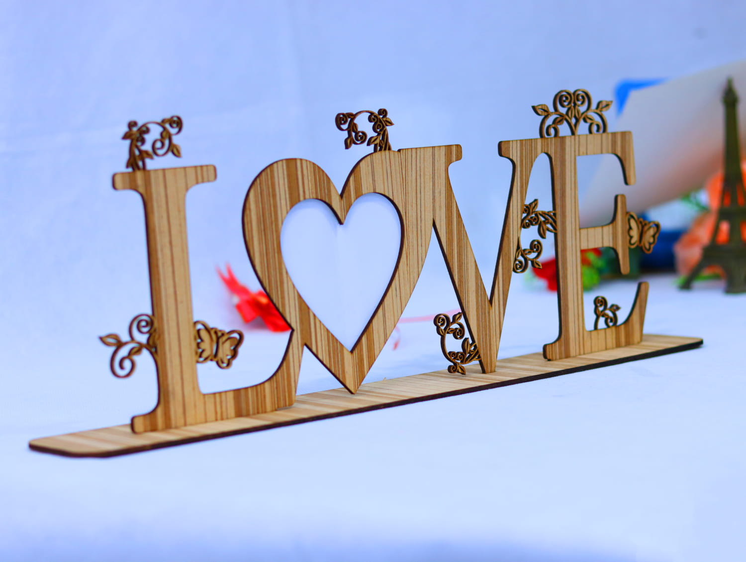 Laser Cut Love Heart Photo Frame 3mm Free Vector