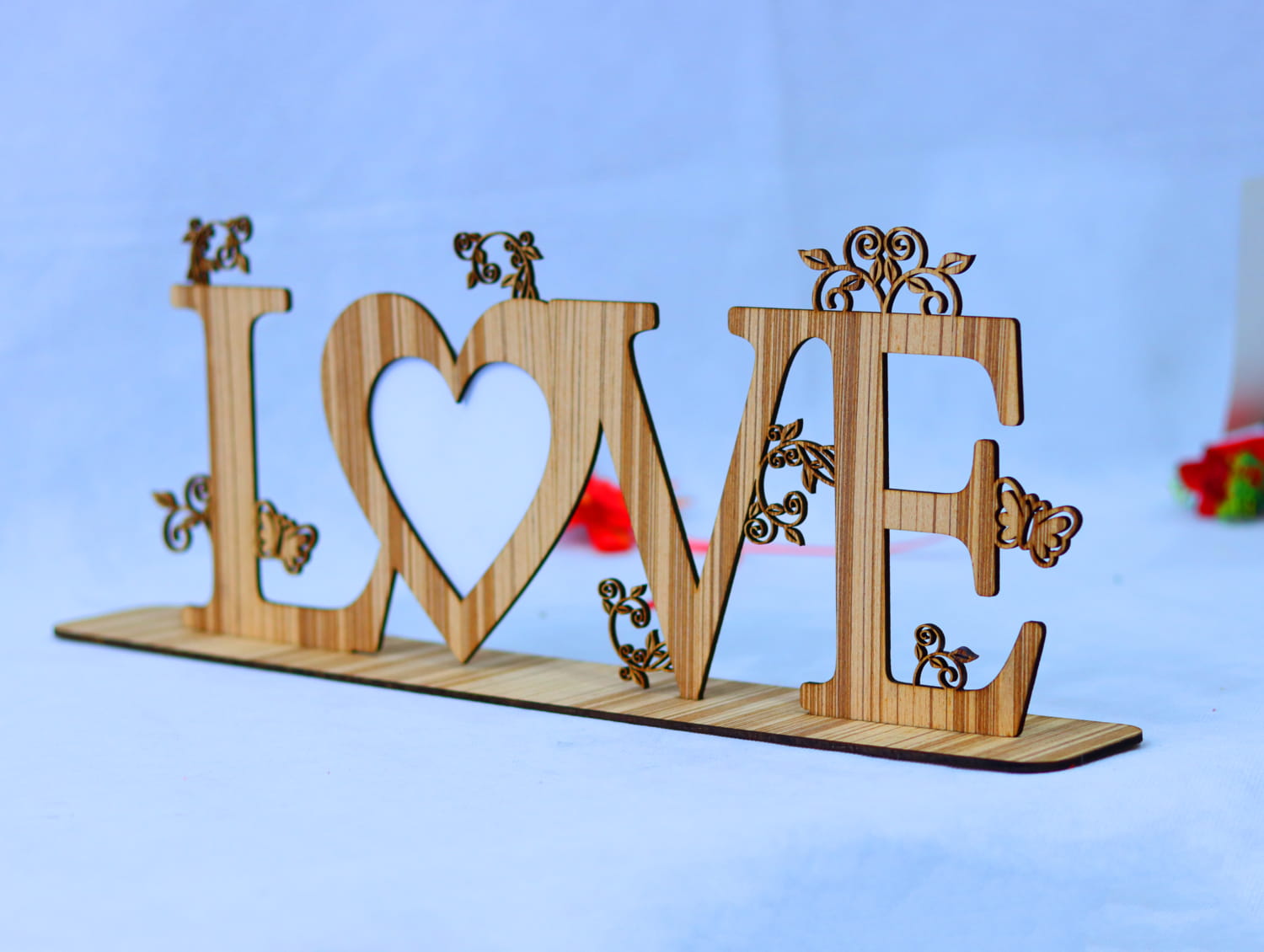 Laser Cut Love Heart Photo Frame 3mm Free Vector