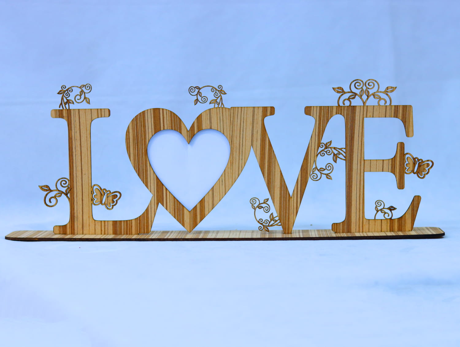 Laser Cut Love Heart Photo Frame 3mm Free Vector