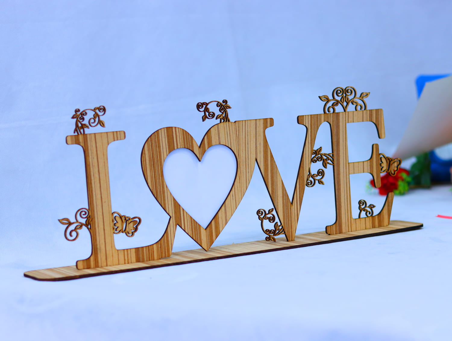 Laser Cut Love Heart Photo Frame 3mm Free Vector