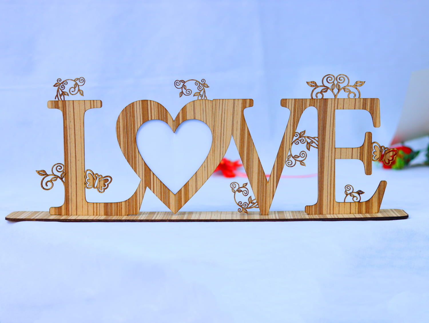 Laser Cut Love Heart Photo Frame 3mm Free Vector