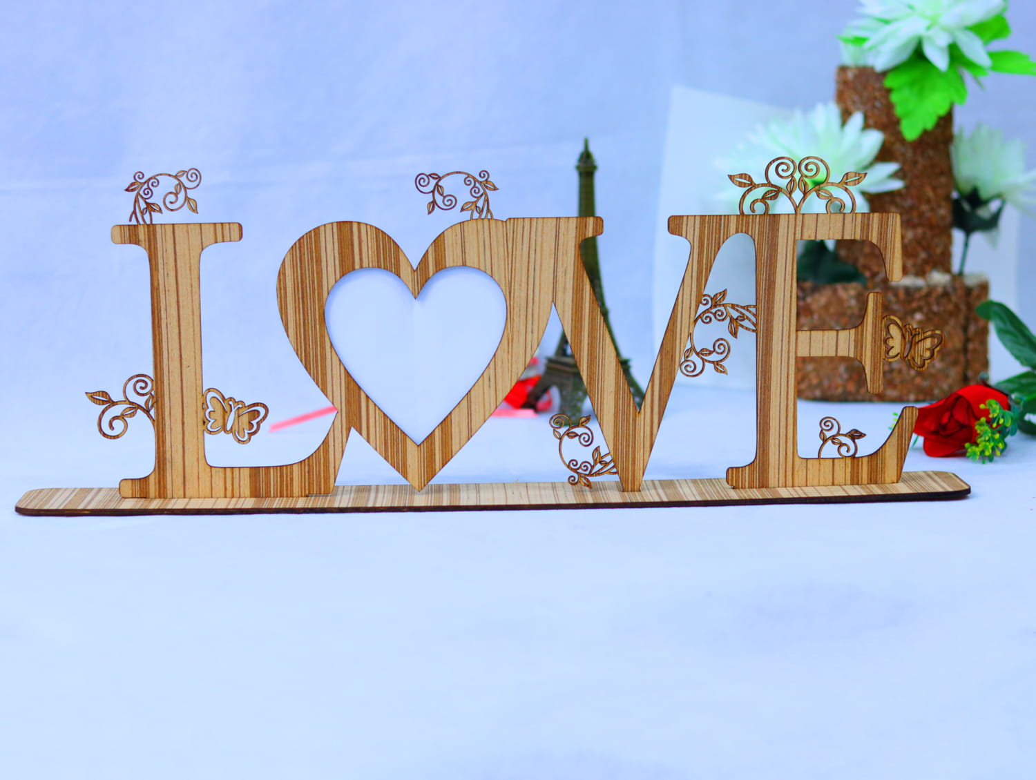 Laser Cut Love Heart Photo Frame 3mm Free Vector