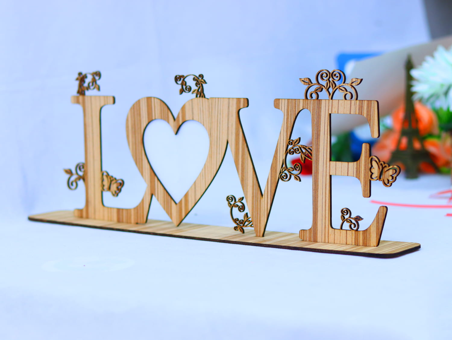 Laser Cut Love Heart Photo Frame 3mm Free Vector