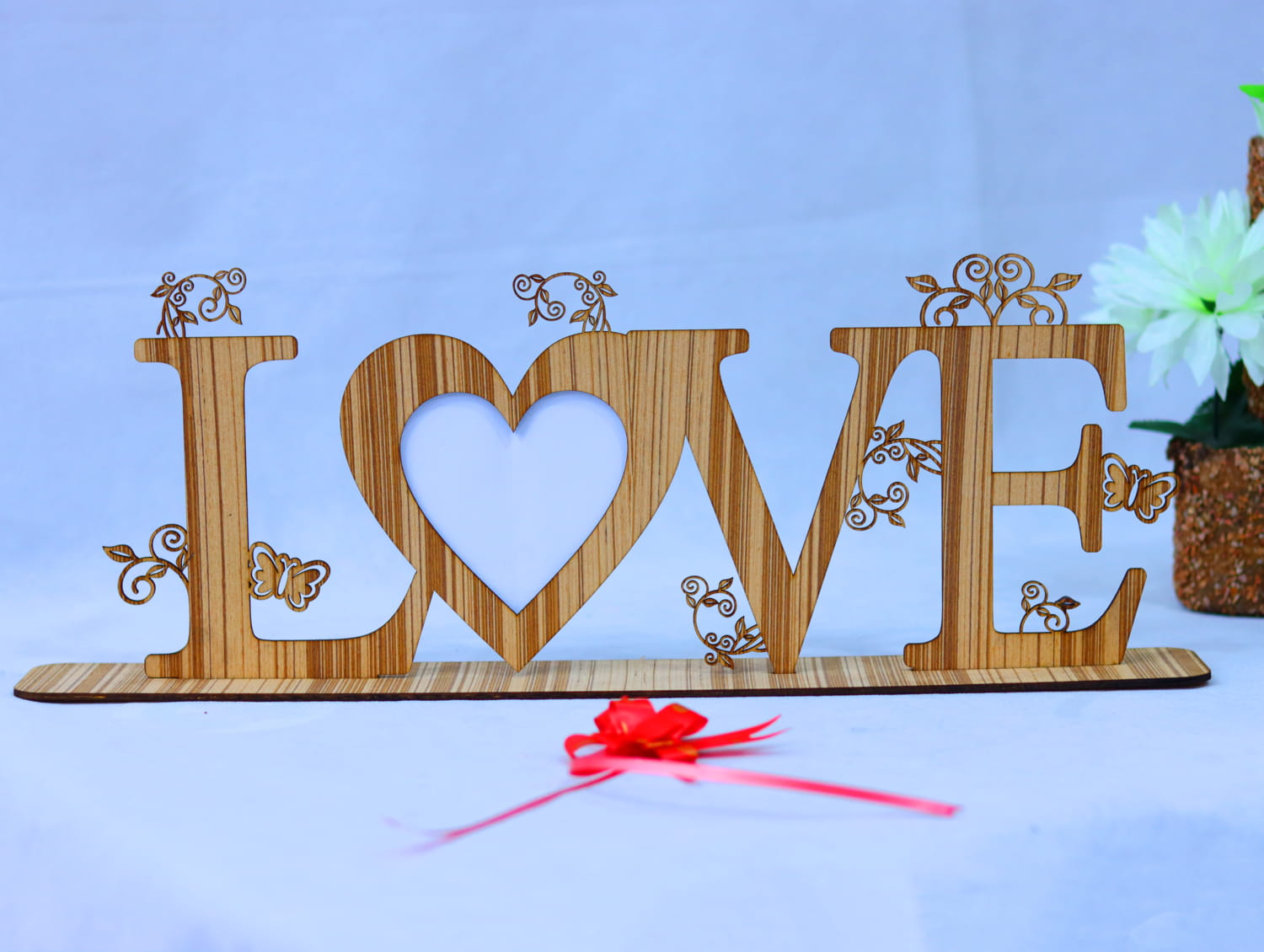 Laser Cut Love Heart Photo Frame 3mm Free Vector