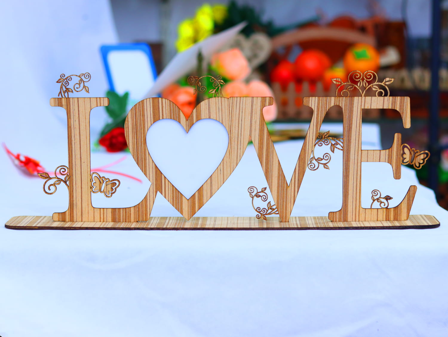 Laser Cut Love Heart Photo Frame 3mm Free Vector