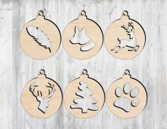 Laser Cut Christmas Tree Decorations Free Vector