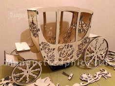 Laser Cut Carriage 3D Puzzle Free Vector
