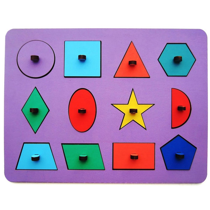 Laser Cut Geometric Peg Board Fun Learning Kids Toys Free Vector