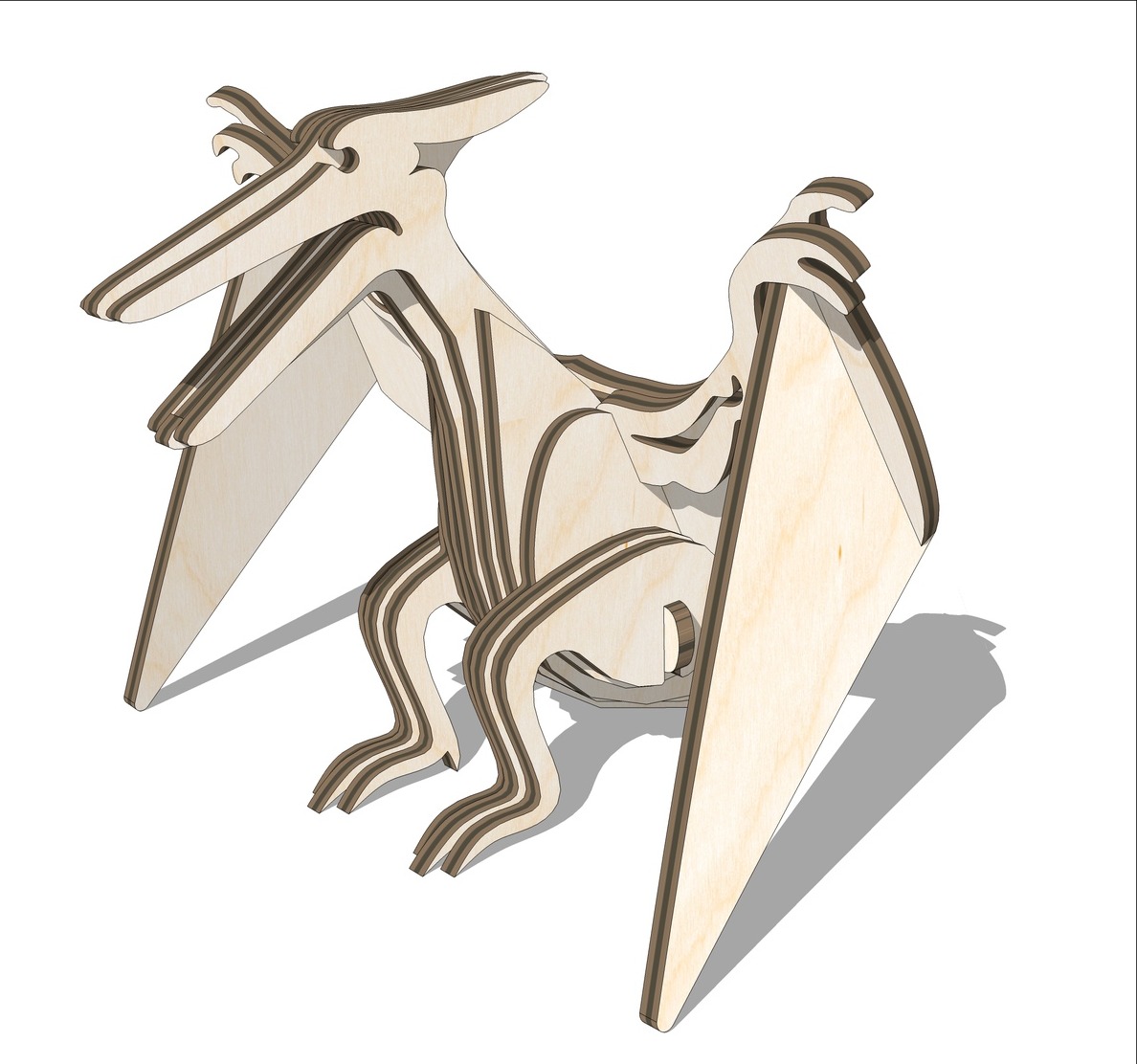 Laser Cut Layered Pterodactyl Free Vector