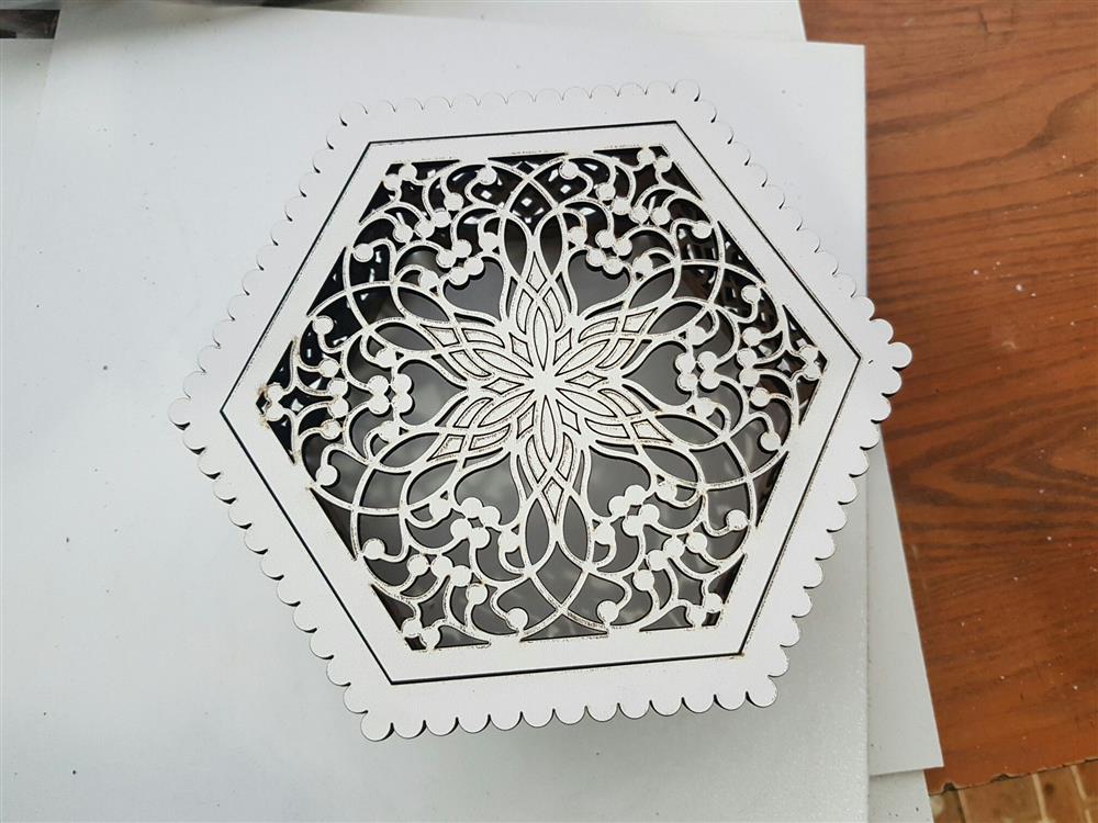 Laser Cut Wooden Hexagon Openwork Box 3mm Free Vector Cdr Download 