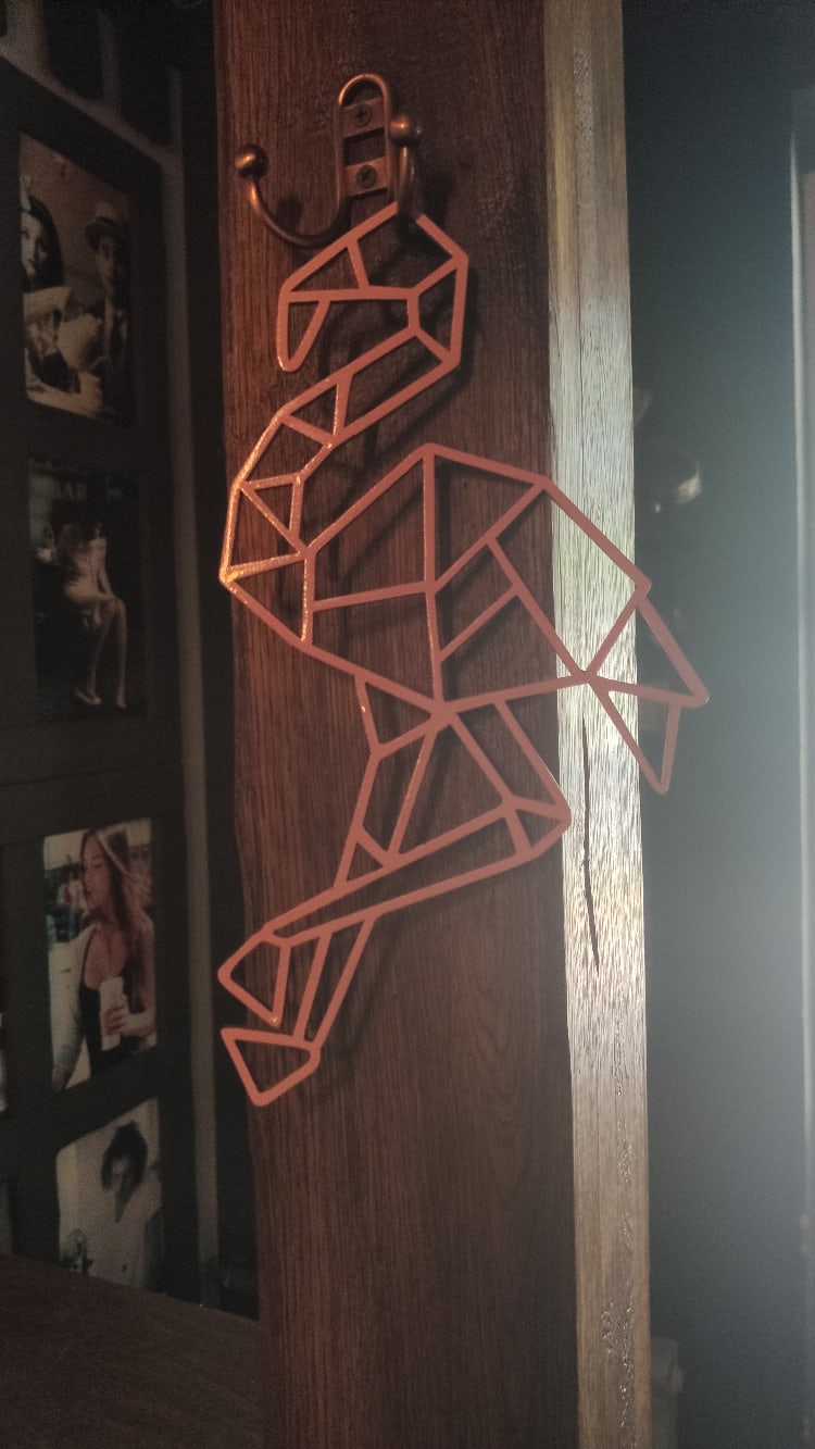 Laser Cut Flamingo Decoración de pared poligonal Arte geométrico