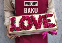 Cắt laser Hoa hồng đỏ Hộp quà tặng Valentine bằng gỗ Lời yêu thương