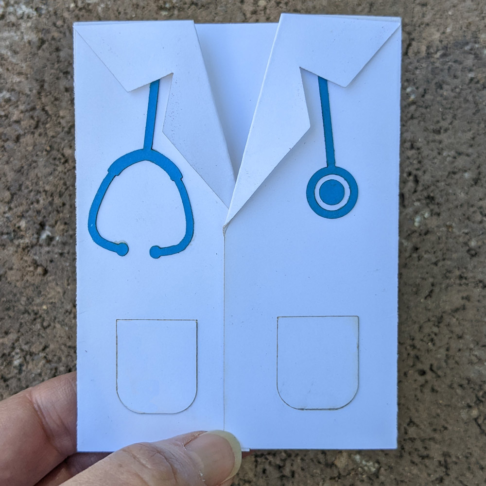 Laser Cut White Coat Card SVG File