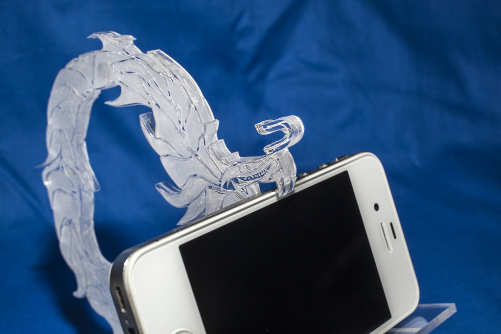 Laser Cut Dragon Phone Holder Free Vector